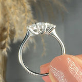 "Virellia" 0.66 Carat Round Cut Natural Diamond Trilogy Engagement Ring MDR3613