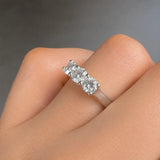 "Virellia" 0.66 Carat Round Cut Natural Diamond Trilogy Engagement Ring MDR3613