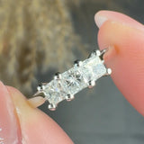 "Vireluxe" 0.26 Carat Princess Cut Natural Diamond Trilogy Engagement Ring MDR4250