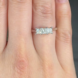 "Vireluxe" 0.26 Carat Princess Cut Natural Diamond Trilogy Engagement Ring MDR4250