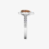 "Vireon" Brown Sapphire 1.2 Carat Pear Cut Natural Diamond Shoulder Engagement Ring HR1472