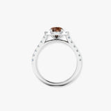 "Vireon" Brown Sapphire 1.2 Carat Pear Cut Natural Diamond Shoulder Engagement Ring HR1472