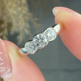 "Virestaine" 0.67 Carat  Round Cut Natural Diamond Trilogy Engagement Ring MDR3752
