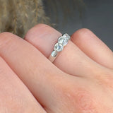"Virestaine" 0.67 Carat  Round Cut Natural Diamond Trilogy Engagement Ring MDR3752