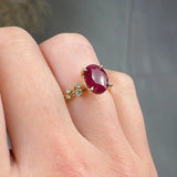 "Virexa" Ruby 2.08 Carat Oval Cut Diamond Shoulder Engagement Ring HM2037 HEERA DIAMONDS