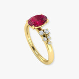 "Virexa" Ruby 2.08 Carat Oval Cut Natural Diamond Shoulder Engagement Ring HM2037