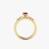 "Virexa" Ruby 2.08 Carat Oval Cut Natural Diamond Shoulder Engagement Ring HM2037