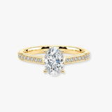 "Vivien" 1 Carat Oval Cut Diamond Channel Set Diamond Shoulder Engagement Ring DSOC09