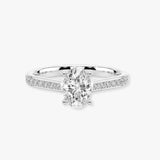 "Vivien" 1 Carat Oval Cut Diamond Channel Set Diamond Shoulder Engagement Ring DSOC09