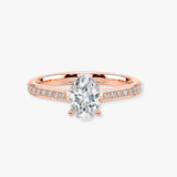 "Vivien" 1 Carat Oval Cut Diamond Channel Set Diamond Shoulder Engagement Ring DSOC09