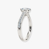 "Vivien" 1 Carat Oval Cut Diamond Channel Set Diamond Shoulder Engagement Ring DSOC09