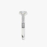 "Vivien" 1 Carat Oval Cut Diamond Channel Set Diamond Shoulder Engagement Ring DSOC09