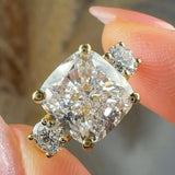 "Vogue" 4.02 Carat Cushion Cut Trilogy Diamond Engagement Ring HLR645 HEERA DIAMONDS