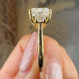 "Vogue" 4.02 Carat Cushion Cut Trilogy Diamond Engagement Ring HLR645 HEERA DIAMONDS