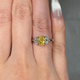 "Vorynth" Yellow 1.1 Carat Oval Cut Trilogy Lab Grown Diamond Engagement Ring HLR433 HEERA DIAMONDS