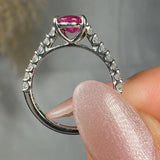 "Vyraza" Ruby 1.16 Carat Oval Cut Diamond Shoulder Engagement Ring HM964 HEERA DIAMONDS