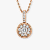 WHITE GOLD CLUSTER DIAMOND NECKLACE WITH CHAIN