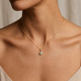 WHITE GOLD CLUSTER DIAMOND NECKLACE WITH CHAIN