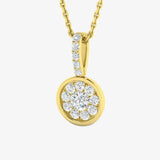 WHITE GOLD CLUSTER DIAMOND RING WITH CHAIN LM JEWELLERY