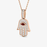 WHITE GOLD HAMZA DIAMOND PENDANT WITH CHAIN LM JEWELLERY