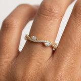 "Willow" Wave Shaped with Marquise 0.50ct Diamond Eternity Ring ET7