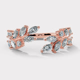 "Wren" Leaf and Branch 0.85ct Diamond Open Eternity Ring ET58