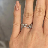 "Wren" Leaf Diamonds and Branch Shaped Open Eternity Ring E58 - HEERA DIAMONDS
