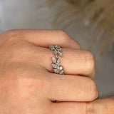 "Wren" Leaf Diamonds and Branch Shaped Open Eternity Ring E58 - HEERA DIAMONDS