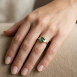 "Xavionra" Green 2.01 Carat Radiant Cut Trilogy Lab Grown Diamond Engagement Ring HLR425