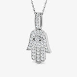 YELLOW GOLD HAMZA DIAMOND PENDANT WITH CHAIN LM JEWELLERY