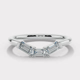 "Yara" V Shape Eternity Ring Emerald Cut 0.30ct Diamond ET36