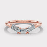 "Yara" V Shape Eternity Ring Emerald Cut 0.30ct Diamond ET36