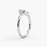 "Yara" V Shape Eternity Ring Emerald Cut 0.30ct Diamond ET36