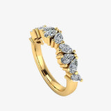 "Zafira" 0.62 Carat Round Cut Diamond Half Eternity Ring ET91