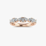 "Zafira" 0.62 Carat Round Cut Diamond Half Eternity Ring ET91