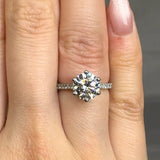 "Zarela" 1.7 Carat Round Cut Natural Diamond Shoulder Engagement Ring HLR512 HEERA DIAMONDS