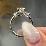 "Zarellea" 1.04 Carat Pink Round Cut Trilogy Diamond Engagement Ring HLR630 HEERA DIAMONDS