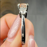 "Zarellea" 1.04 Carat Pink Round Cut Trilogy Diamond Engagement Ring HLR630 HEERA DIAMONDS