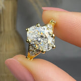 "Zavek" 1.73 Carat Oval Cut Lab Grown Diamond Shoulder Engagement Ring HLR498