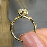 "Zavek" 1.73 Carat Oval Cut Lab Grown Diamond Shoulder Engagement Ring HLR498