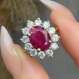 "Zekor" Ruby 2.48 Carat Oval Cut Natural Diamond Engagement Ring HR1314 HEERA DIAMONDS