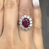 "Zekor" Ruby 2.48 Carat Oval Cut Natural Diamond Engagement Ring HR1314 HEERA DIAMONDS