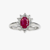 "Zekor" Ruby 2.48 Carat Oval Cut Natural Diamond Engagement Ring HR1314