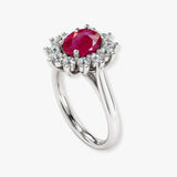 "Zekor" Ruby 2.48 Carat Oval Cut Natural Diamond Engagement Ring HR1314