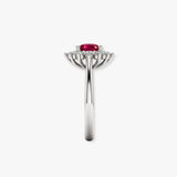 "Zekor" Ruby 2.48 Carat Oval Cut Natural Diamond Engagement Ring HR1314
