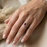 "Zekor" Ruby 2.48 Carat Oval Cut Natural Diamond Engagement Ring HR1314