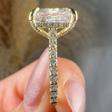 "Zelda" 4.04 Carat Radiant Cut Diamond Shoulder Engagement Ring HLR639 HEERA DIAMONDS