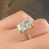 "Zelda" 4.04 Carat Radiant Cut Diamond Shoulder Engagement Ring HLR639 HEERA DIAMONDS