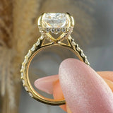 "Zelda" 4.04 Carat Radiant Cut Diamond Shoulder Engagement Ring HLR639 HEERA DIAMONDS