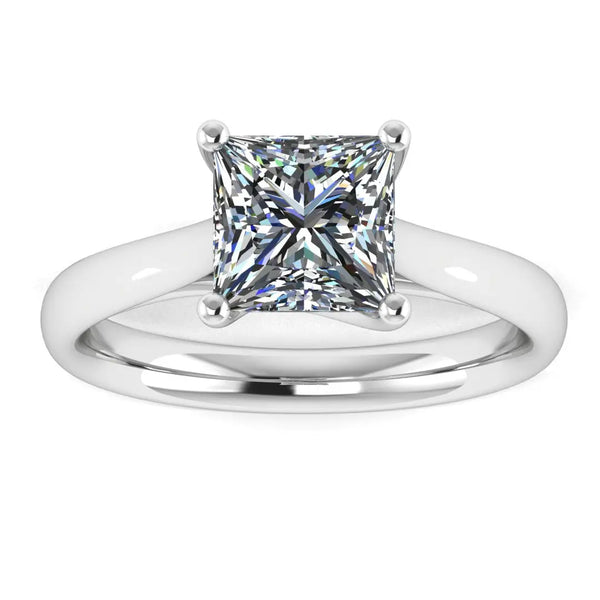 "Zella" Solitaire Princess Cut Diamond Engagement Ring SSPC07 - HEERA DIAMONDS